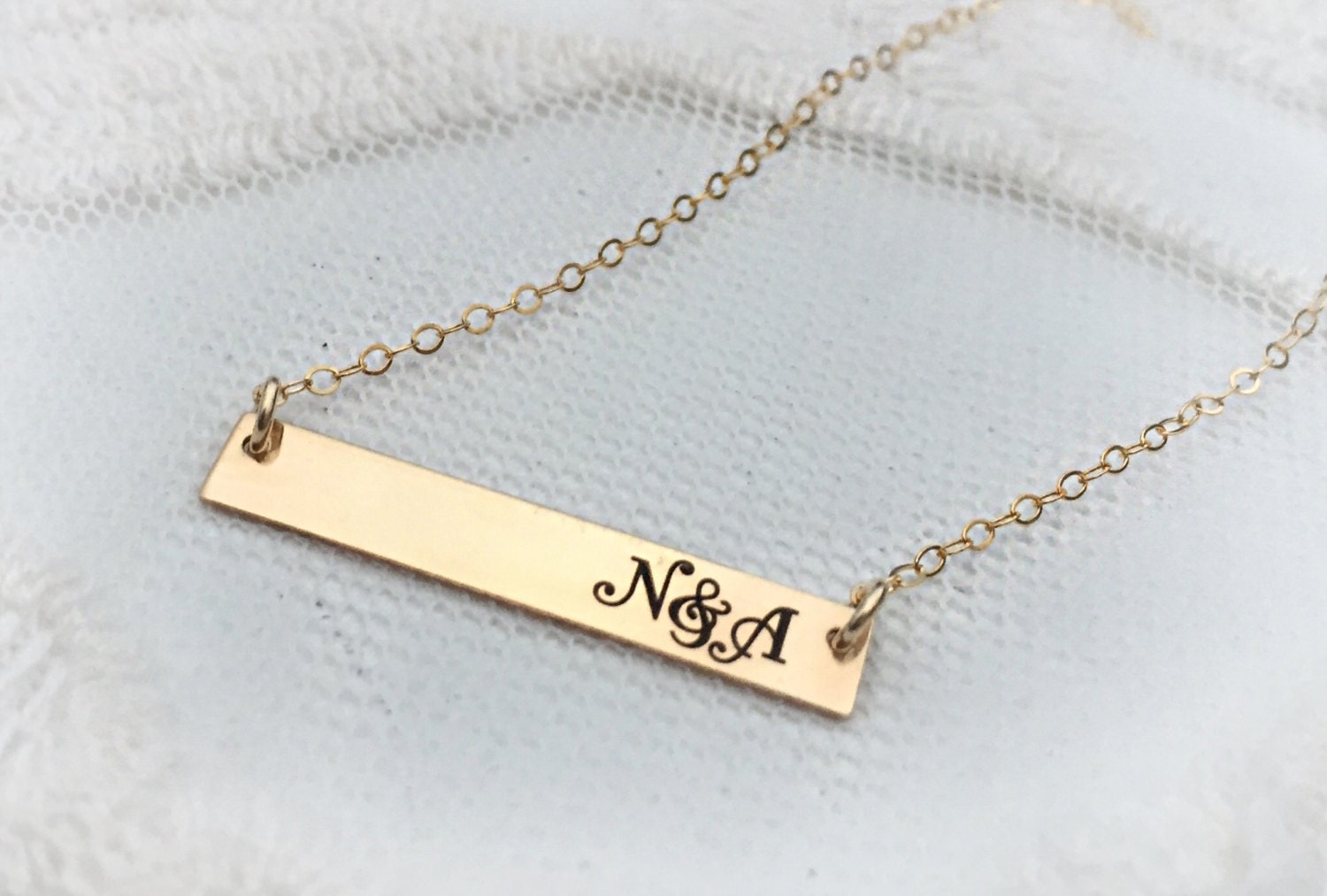 Personalized Engraved Necklace Custom Text Name Necklace