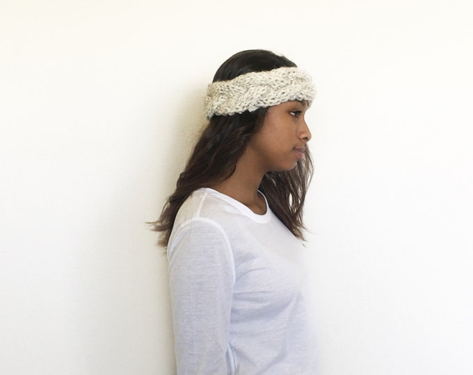 Boho Chic braided knit headband//ROSA//Wheat