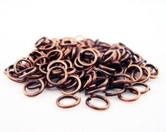 AJ24 - Lot of 100 junction rings open color red 3mm copper metal / 100 Pieces 3 mm Red Copper Metal Open Jump Rings.