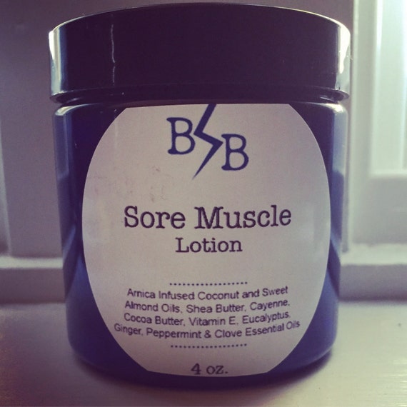 Sore Muscle Lotion by Boltedfromtheblue on Etsy