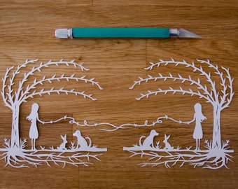 Original Papercut Bunny by ALittleHeartCo on Etsy