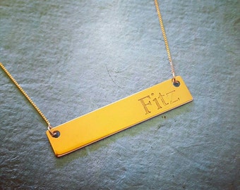 14k Gold Bar Necklace/ Gold Bar Name Necklace / ORDER ANY NAME / Personalized Gold Bar necklace / Black Friday and cyber Monday Sale!!!