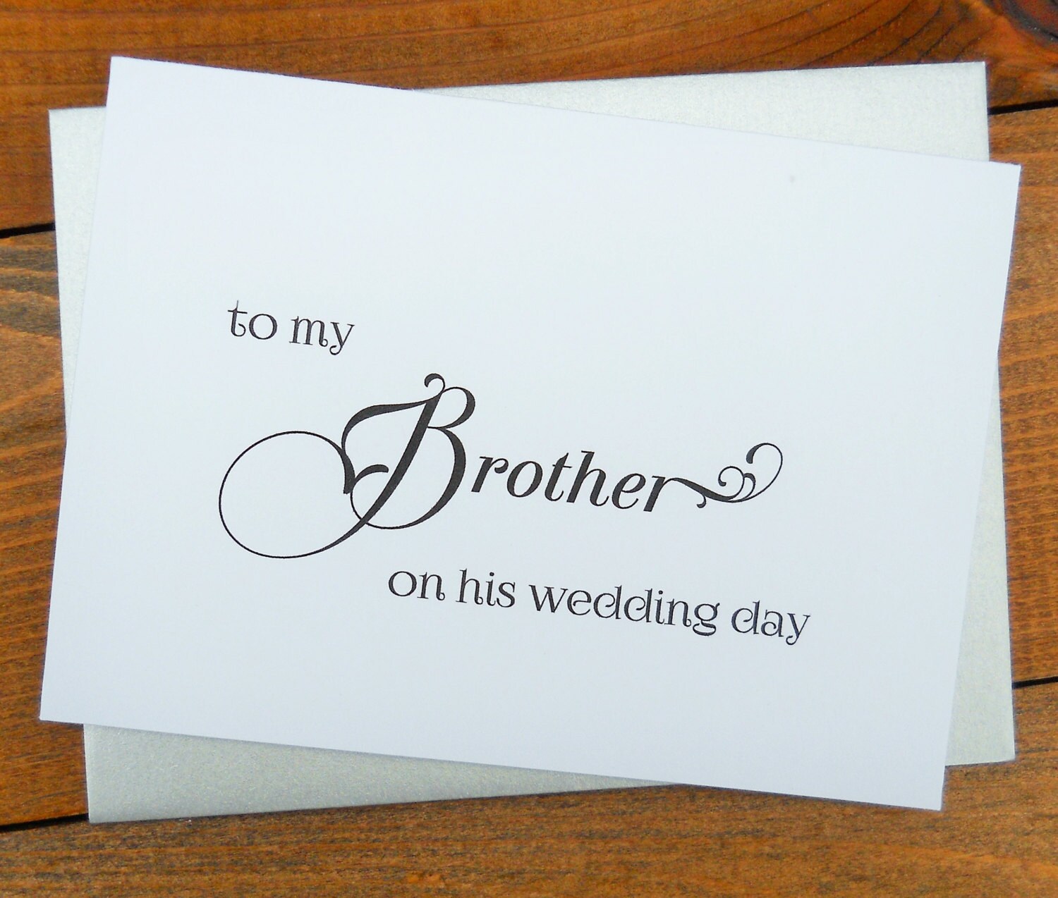 TO My BROTHER on his Wedding Day Wedding Note Card To My