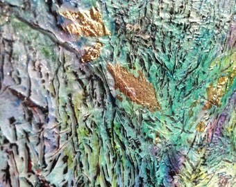A Study In Gold I - Gold Leafing Texture Painting