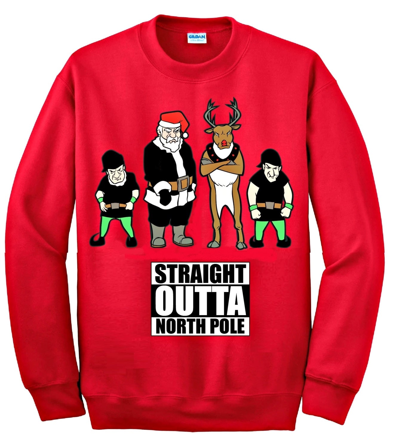 Straight Outta North Pole © Ugly Christmas Sweater Funny