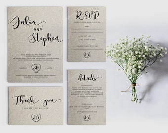 Personalized wedding invitation sets