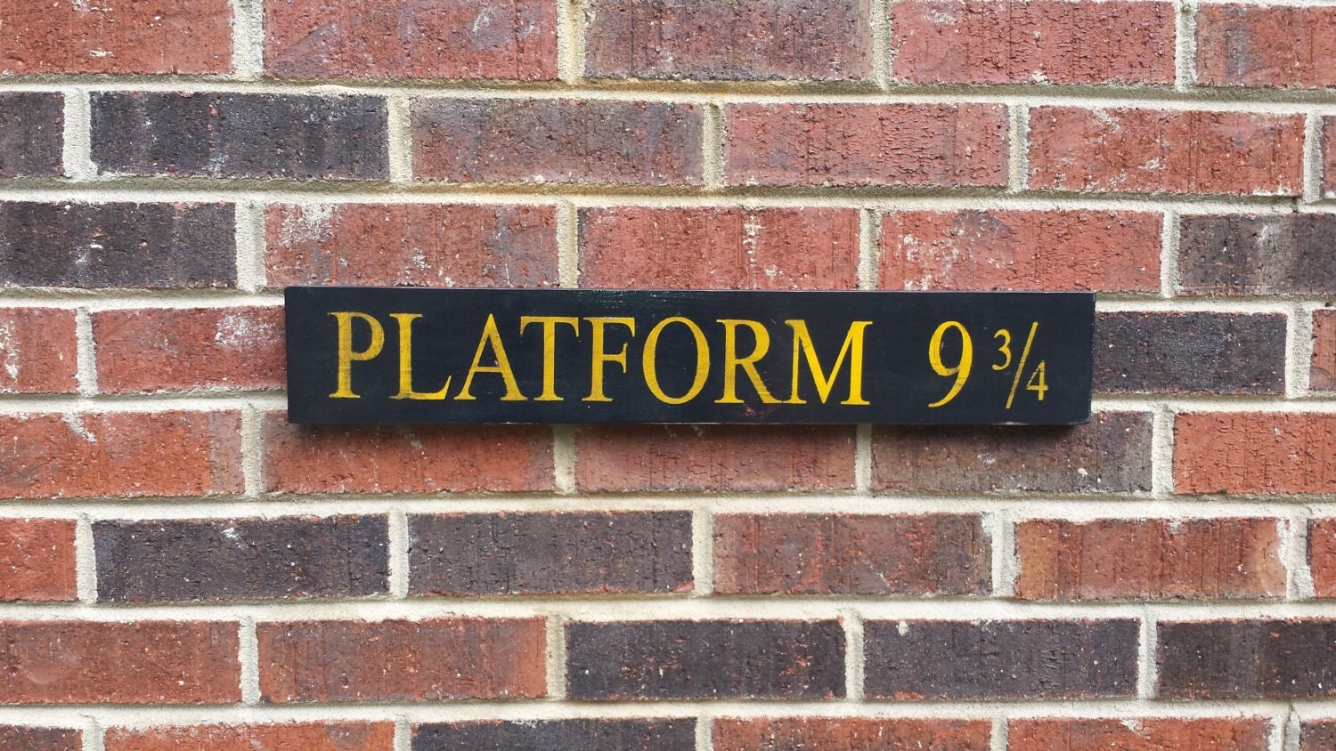 Platform 9 3/4 vintatge style hand painted wood sign art