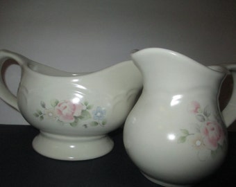 PFALZGRAFF CREAMER and GRAVY Boat Tea Rose Pattern