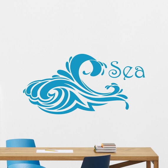Sea Waves Decal Nautical Vinyl Sticker Ocean Marine by CrazyDecals