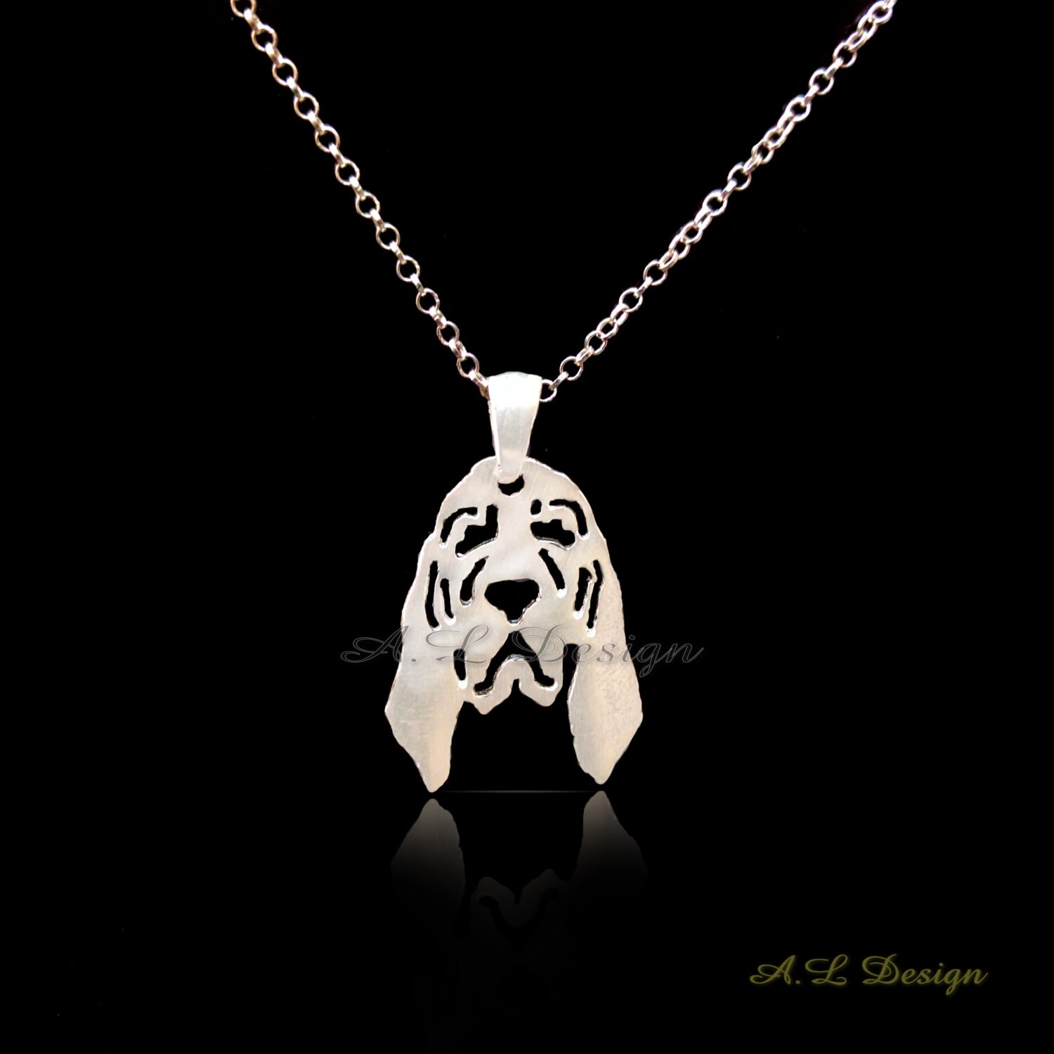 Sterling Silver Basset Hound Necklace Basset Hound Dog