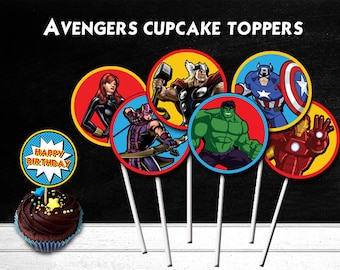 Avengers Cupcake Toppers, Avengers Party, Avengers Printable Toppers