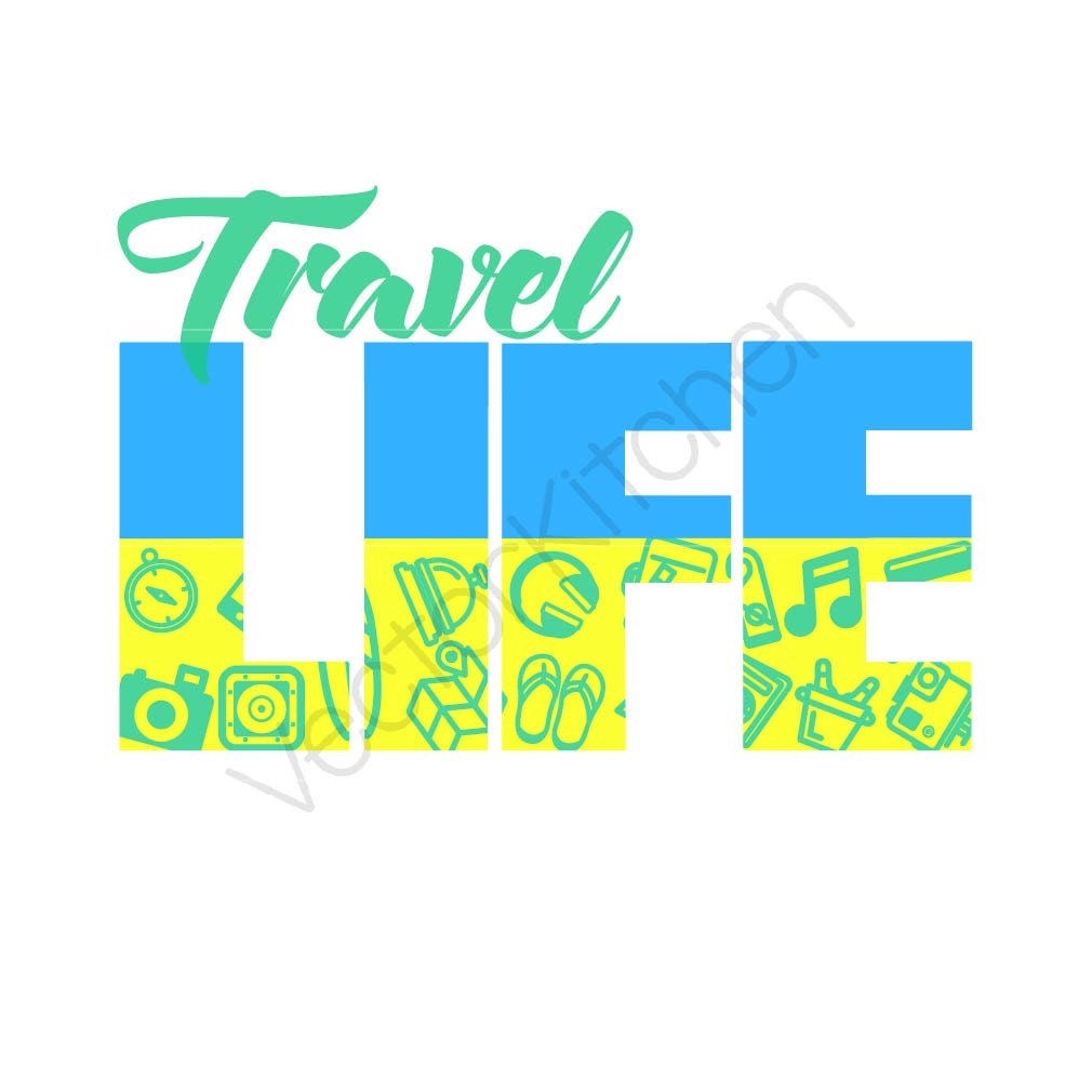 Download Travel Life Template SVG EPS Silhouette Cricut Printable Poster Vector Instant Download ...