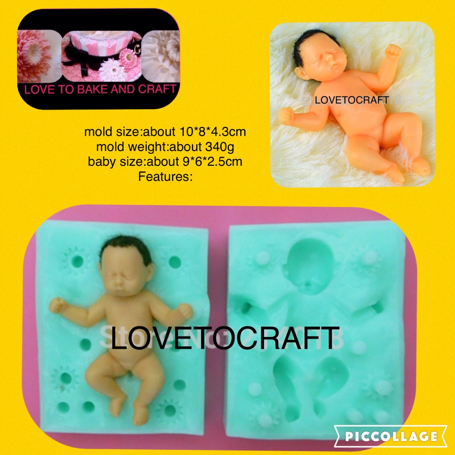 Silicone Baby doll silicone molds Baby by Lovetobakeandcraft