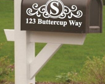 Mailbox Decals set of 1 or 2, mailbox numbers, mailbox address decal, mailbox initial, custom mailbox decal, curb appeal, mailbox sticker