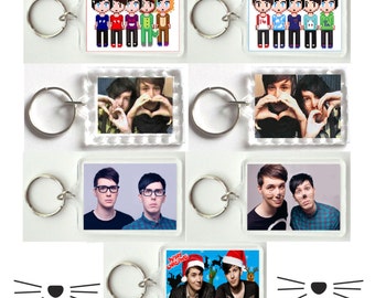 Dan and Phil Keyring,Keychain,Birthday,Valentine,Christmas,Gift,Love Phan,Easter Gift