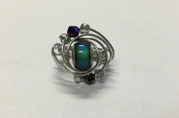 Bead Spinning Mood Ring Stress Relieving Ring Anxiety Ring