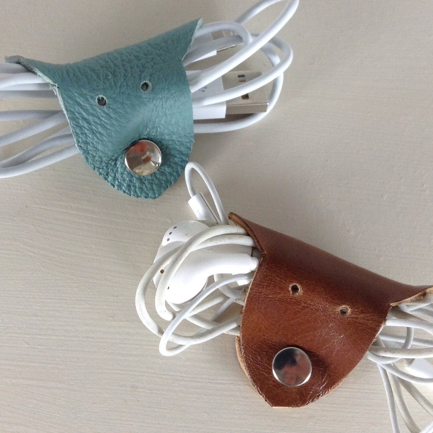 Leather Animal Headphone Wrap Earphone Useful Data Cable