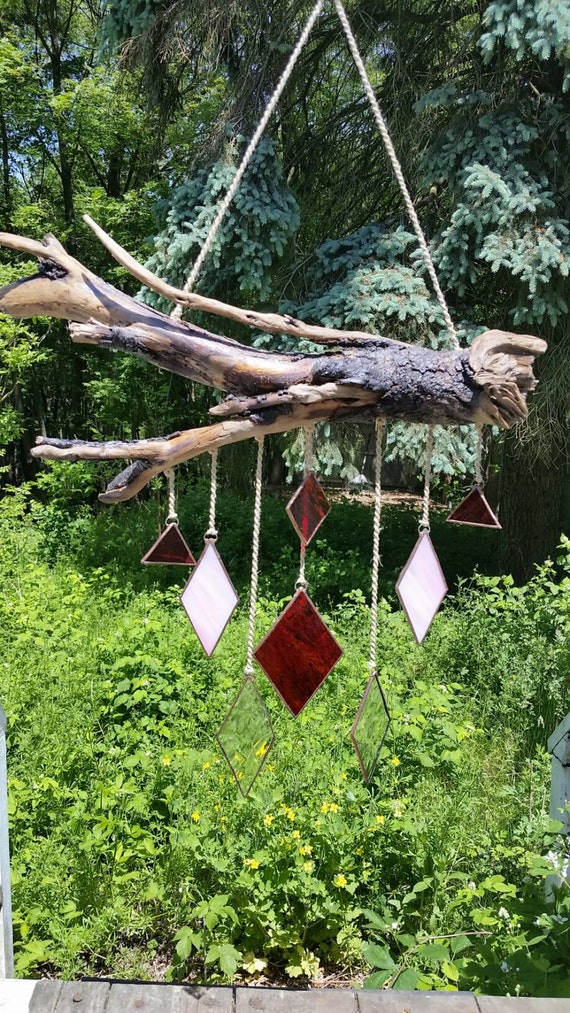 Stained glass driftwood suncatcher