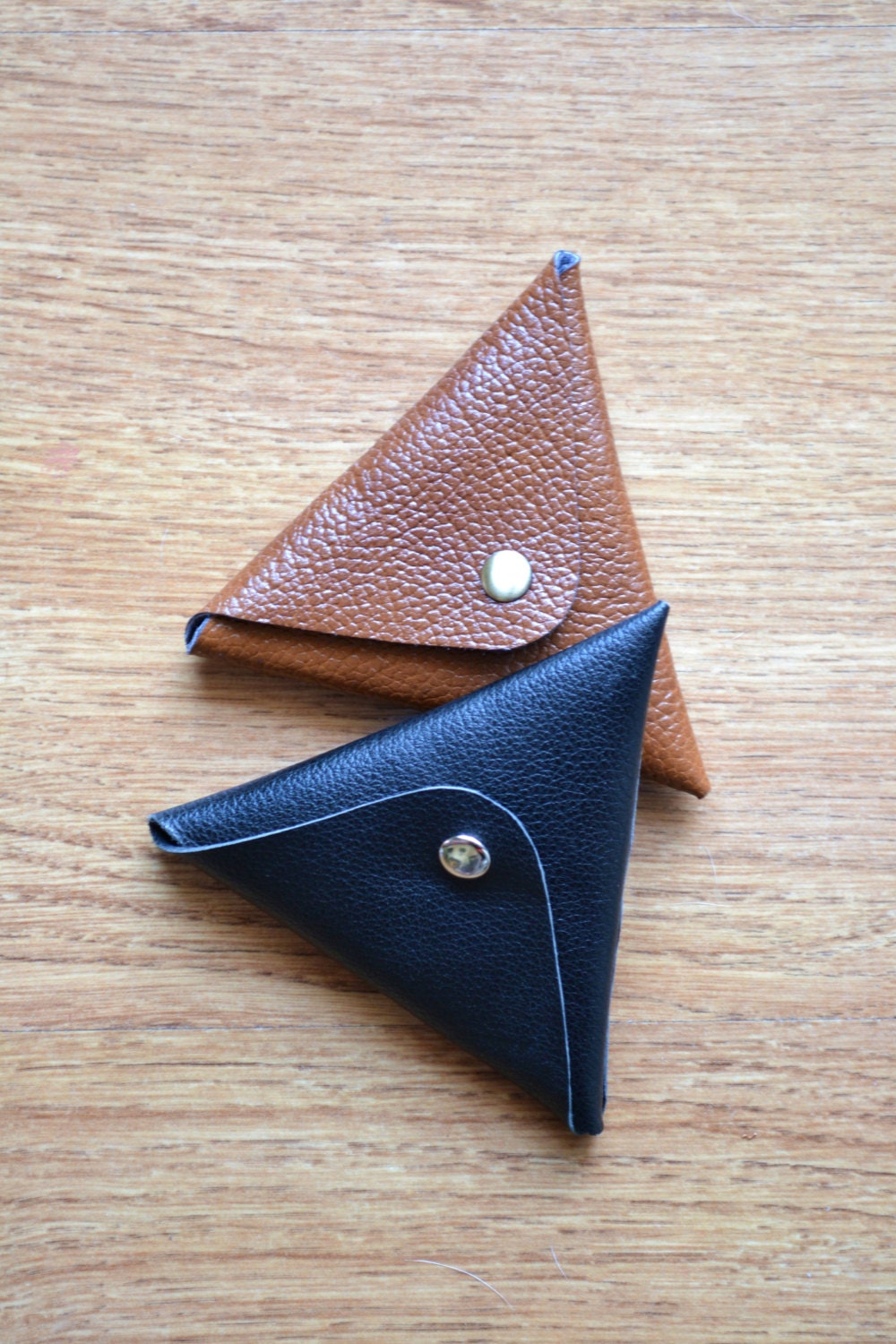Triangular Brown Leather Coin Purse IUCN Water