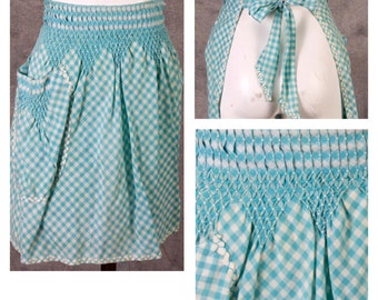 Vintage hand smocked 1950s Apron