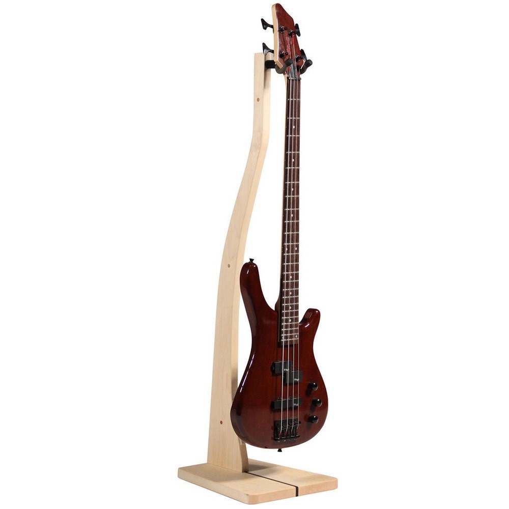 Wooden Bass Guitar Stand Cherry Maple Mahogany or Walnut