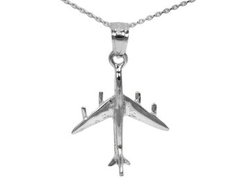 Sterling Silver Airplane Necklace