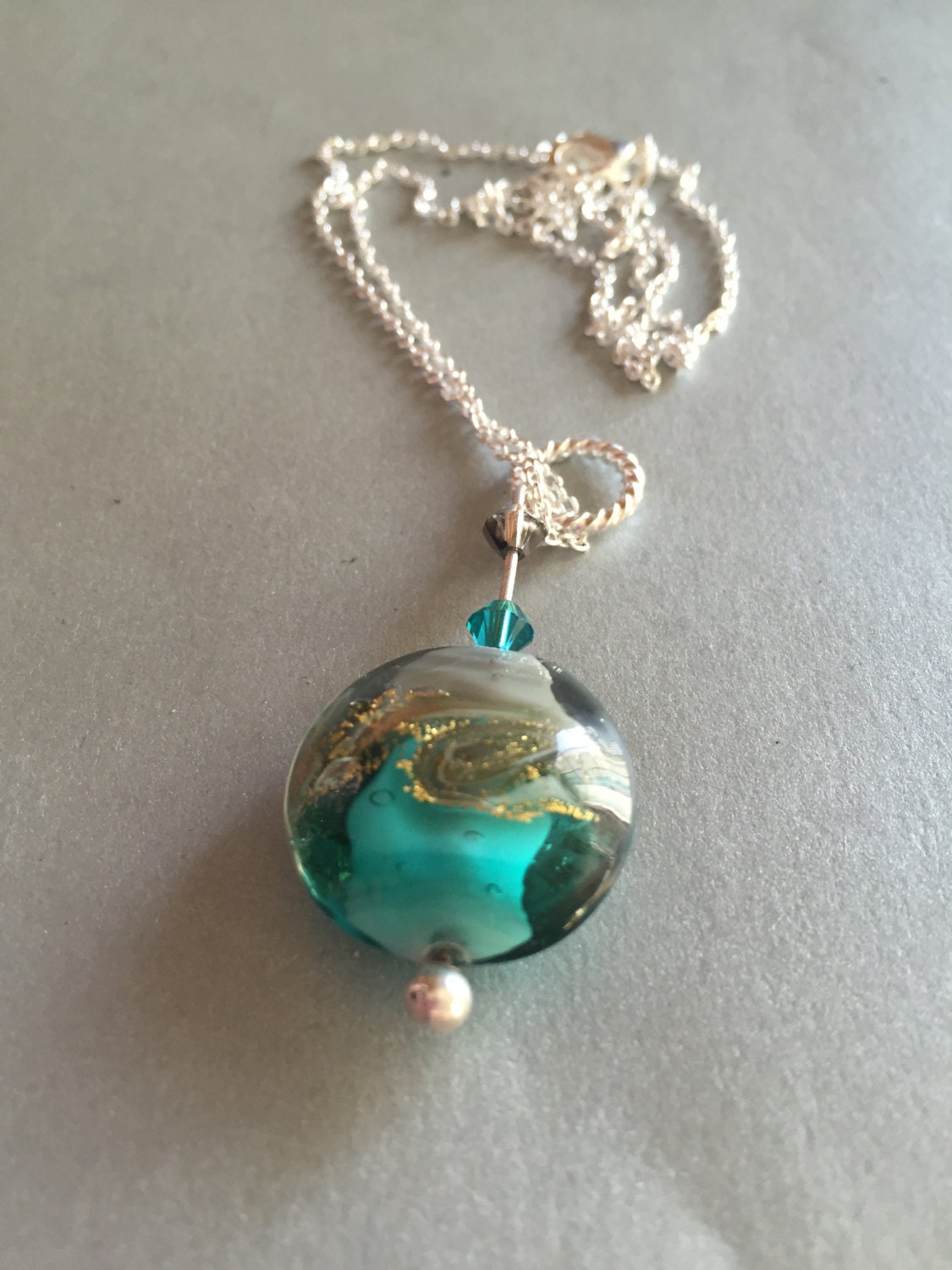 Italian Murano glass necklace glass necklace blue