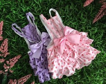 Puppy Clothes, dog clothes, Dog dress, Puppy dress, Polka dot dress, Pink doggy dress, Leslie