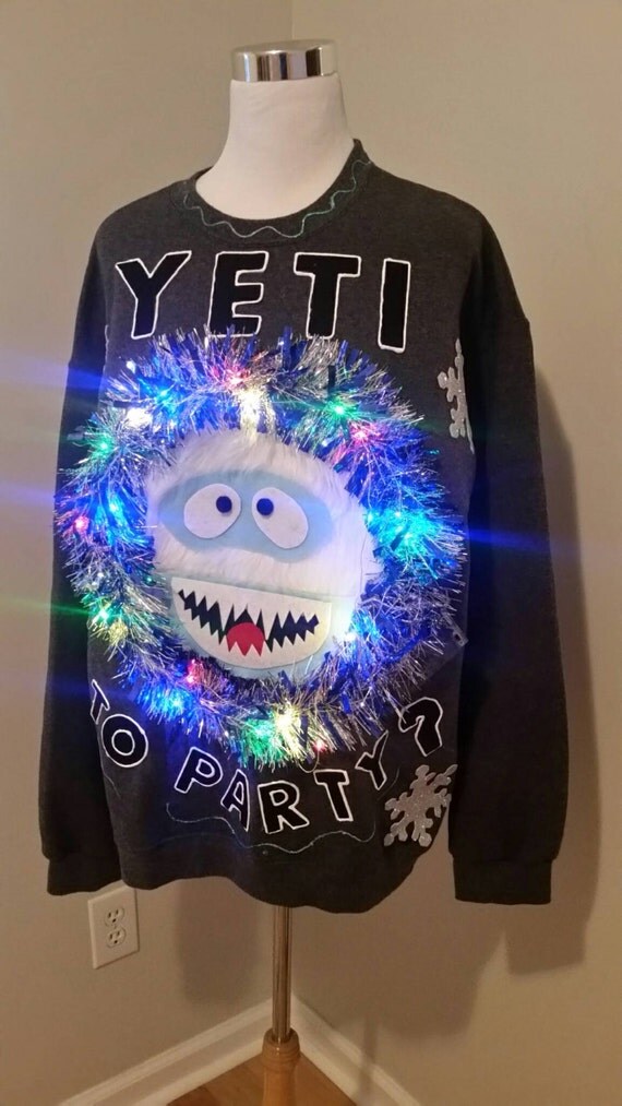 Ugly Christmas Sweater Yeti To Party with by UglySweatersForU
