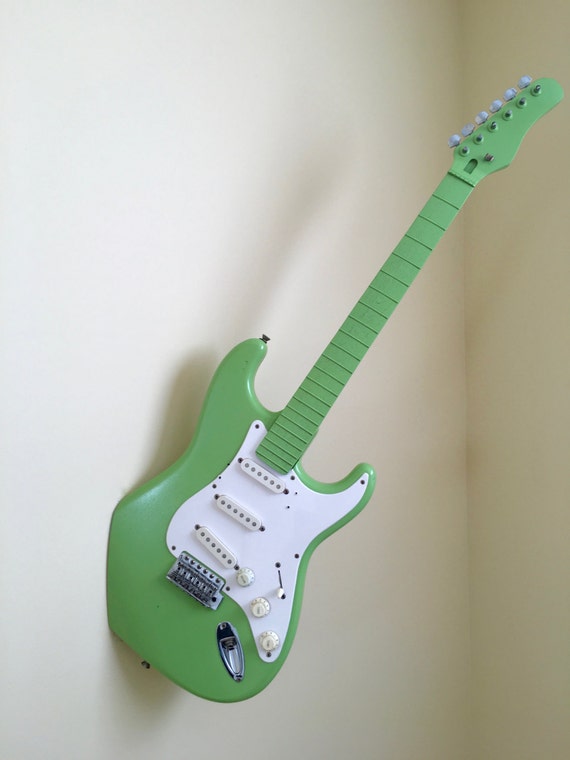 Handmade Hanging Guitar Wall Mount Art Fender Strat Style