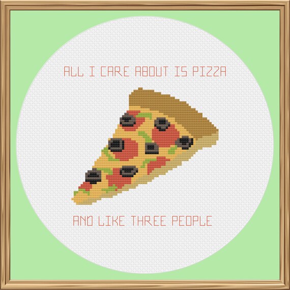 Pizza Cross Stitch Pattern Funny Cross Stitch Pattern