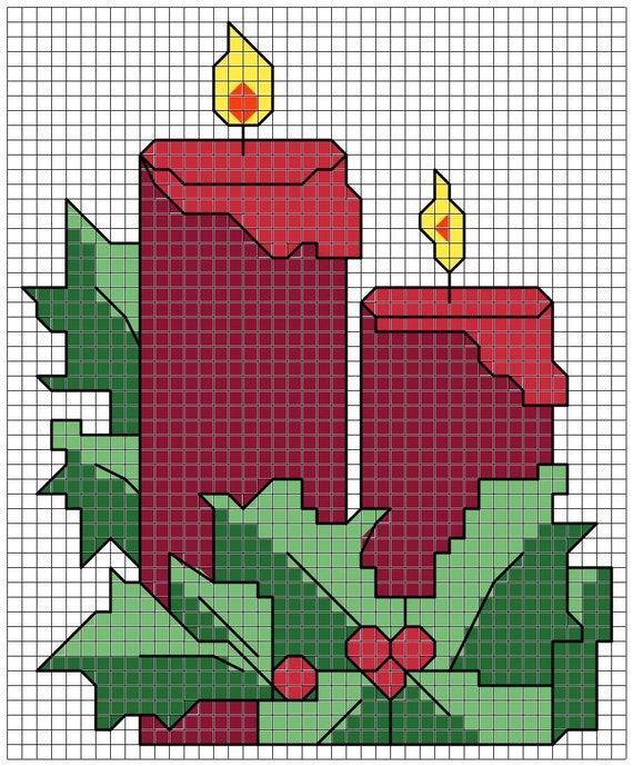 Download Christmas Candles 3x4 cross stitch pattern