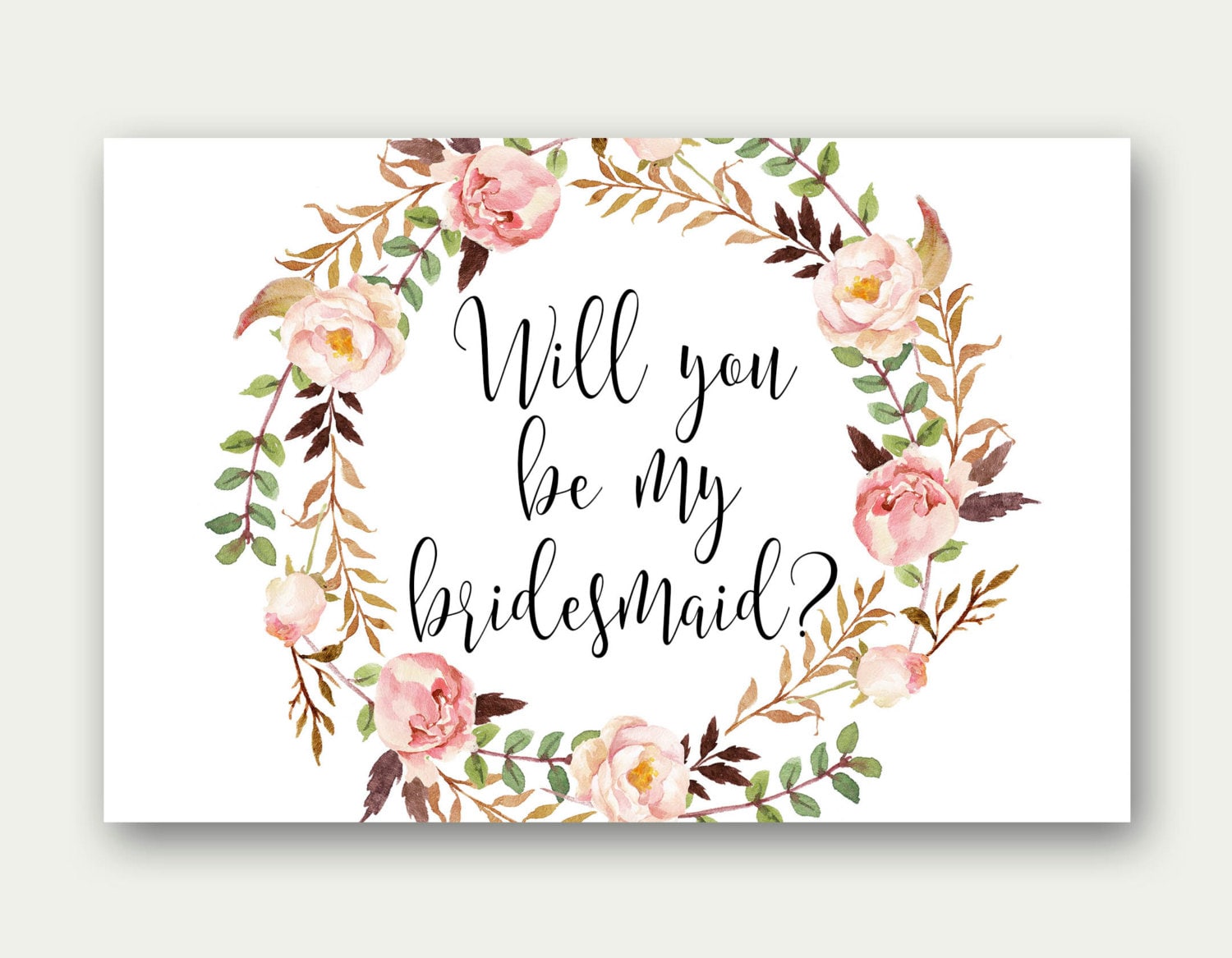 Bridesmaid Printable Will You Be My Bridesmaid Bridesmaid