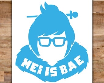 Mei Overwatch Decal - Funny Overwatch Mei Bumper Sticker Mei Is Bae Laptop Decal - Video Game Decals Geek Decals Video Game Decor
