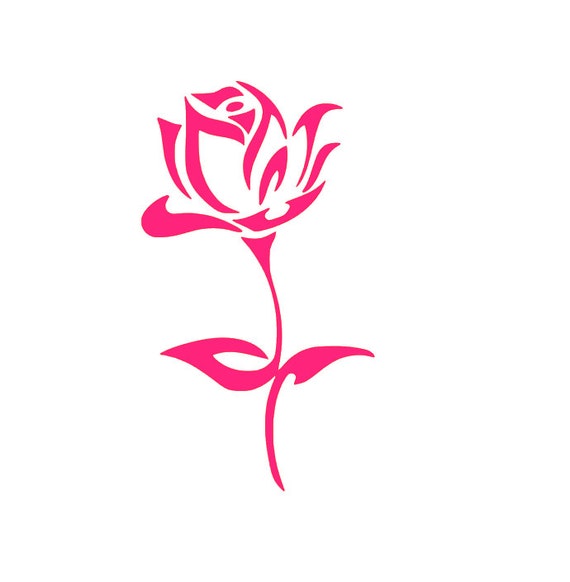 Rose Flower Decal Single Rose Flower Long Stem Rose