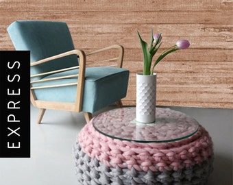 SALE!Chunky crochet pouf, knitted pouffe, knitted pouf ottoman, CHUNKY knit pouffe, giant loop pouf, chunky crochet pouf, floor pillow,