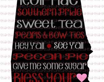 alabama SVG, DXF, EPS cut file girls svg kids svg georgia cut file love alabama svg sayings svg state cut file football svg