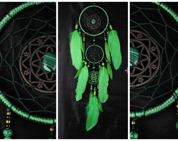 Dreamcatcher New green Dream сatcher gift idea green dreamcatchers boho dreamcatcher wall handmade gift green decor Christmas New Year gift