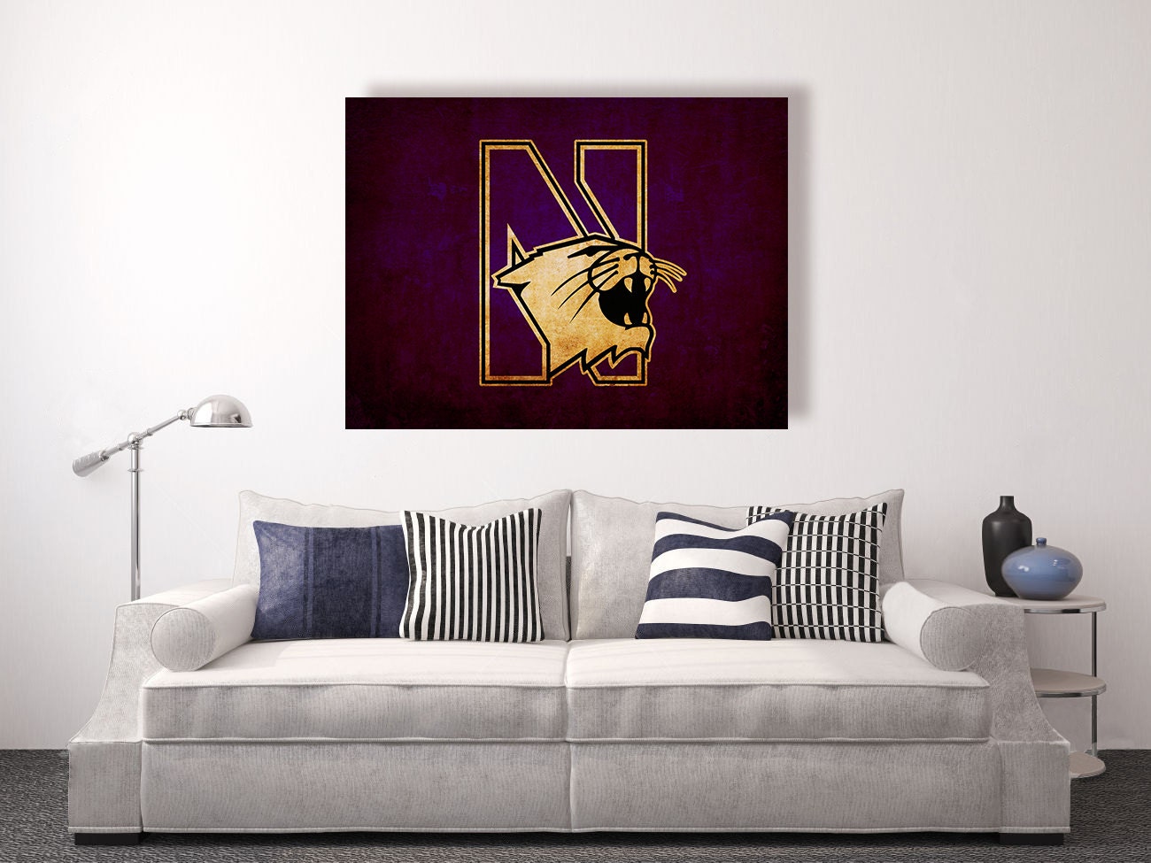 Northwestern wildcats vintage style Canvas Print vintage