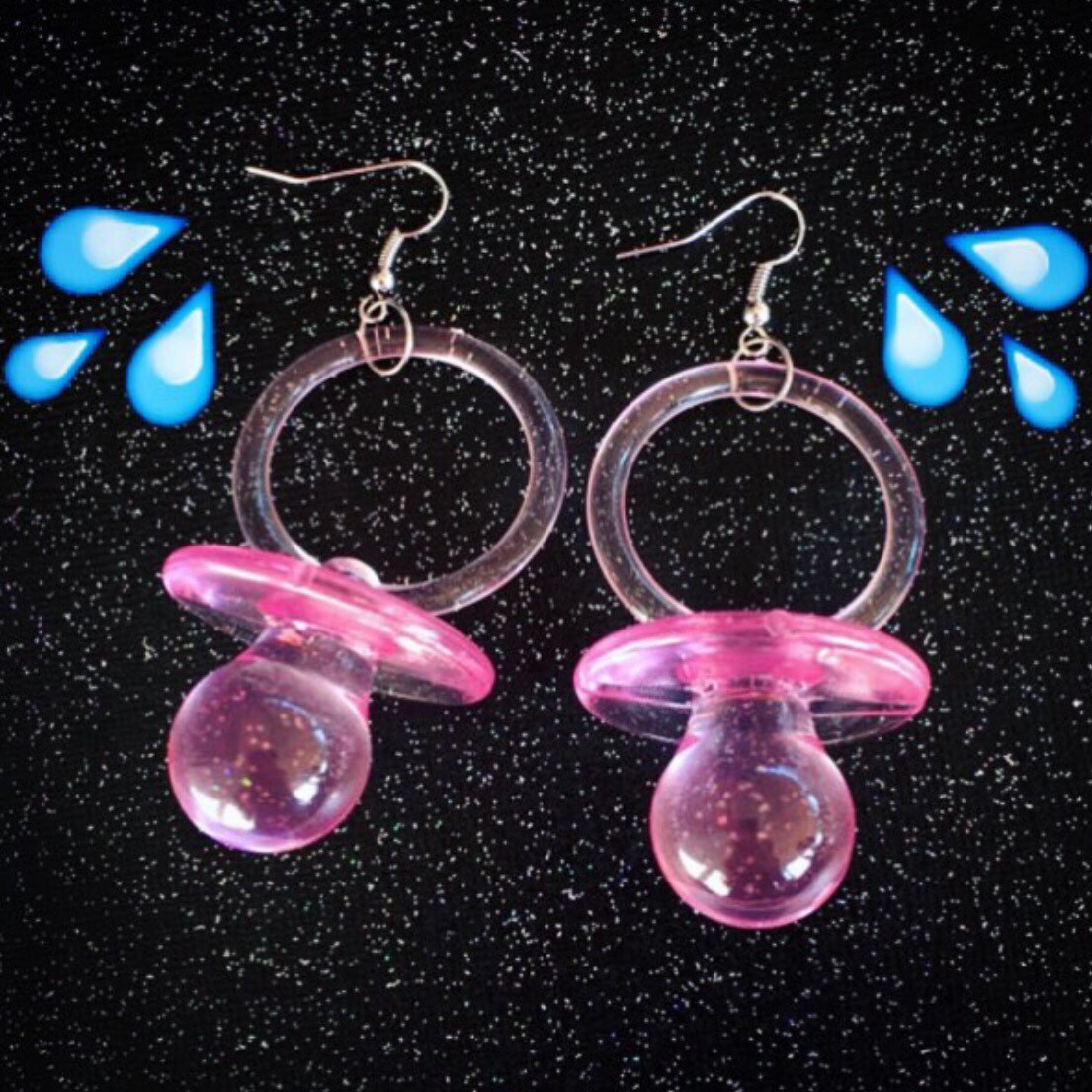 Pacifier Earrings Cry Baby Kawaii Soft Grunge by