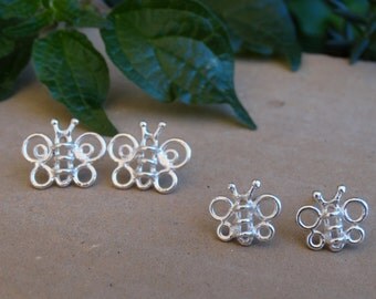 Silver Butterfly earrings, Butterfly earrings, Sterling silver stud earrings, Butterfly studs, Tiny earrings, Girl earrings Butterfly jewels