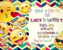 Unique emoji invitation related items | Etsy