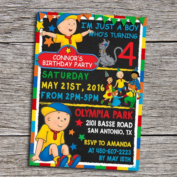 Caillou Party Invitations 8