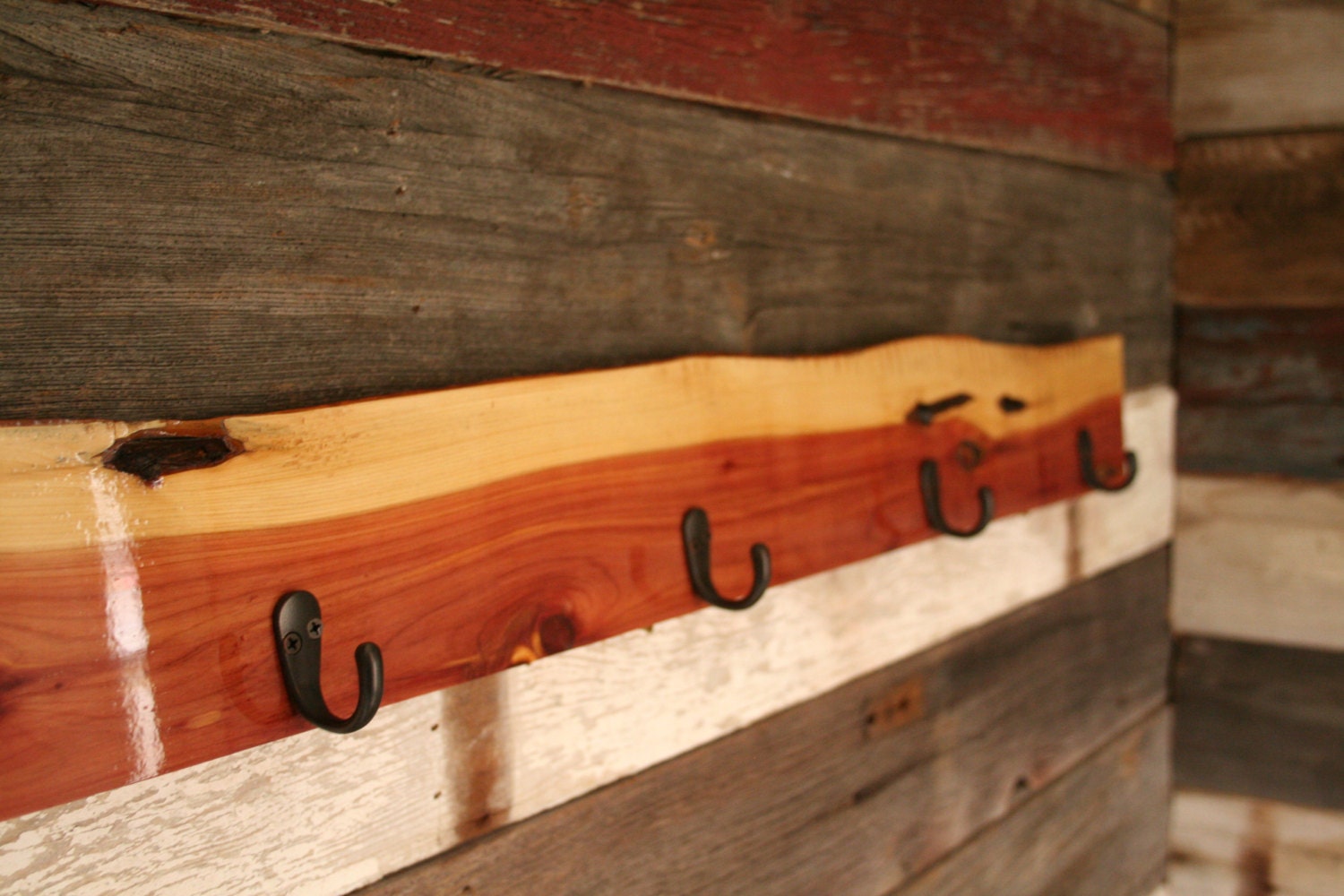 Rustic 6 Hook Cedar Coat Rack by BrashersWoodDesigns on Etsy