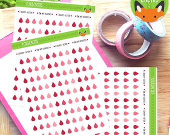 Mini Monthly Blood Drops - Period Drops Shark Week Tracker - Planner Stickers