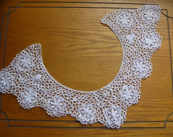 crocheted peter pan collar, vintage white decorative collar