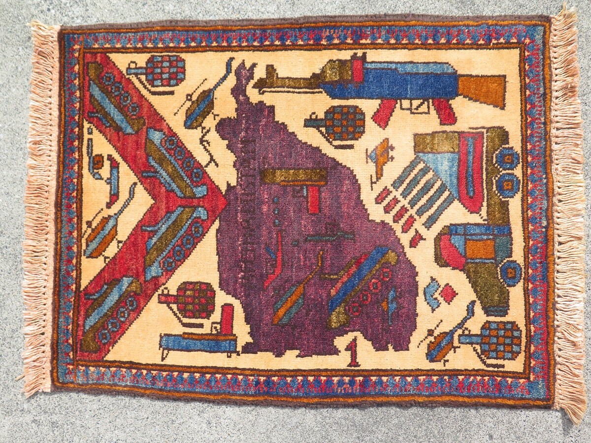 Afghanistan handmade War carpets army rugs by KabulChickenStreet
