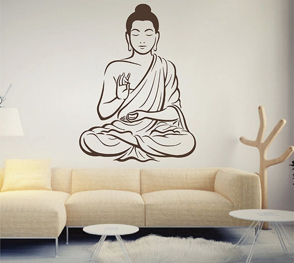 kik2884 Wall Decal Sticker Buddhism Indian Buddha meditation