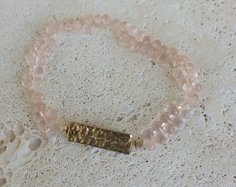 Pink quartz stone bracelet