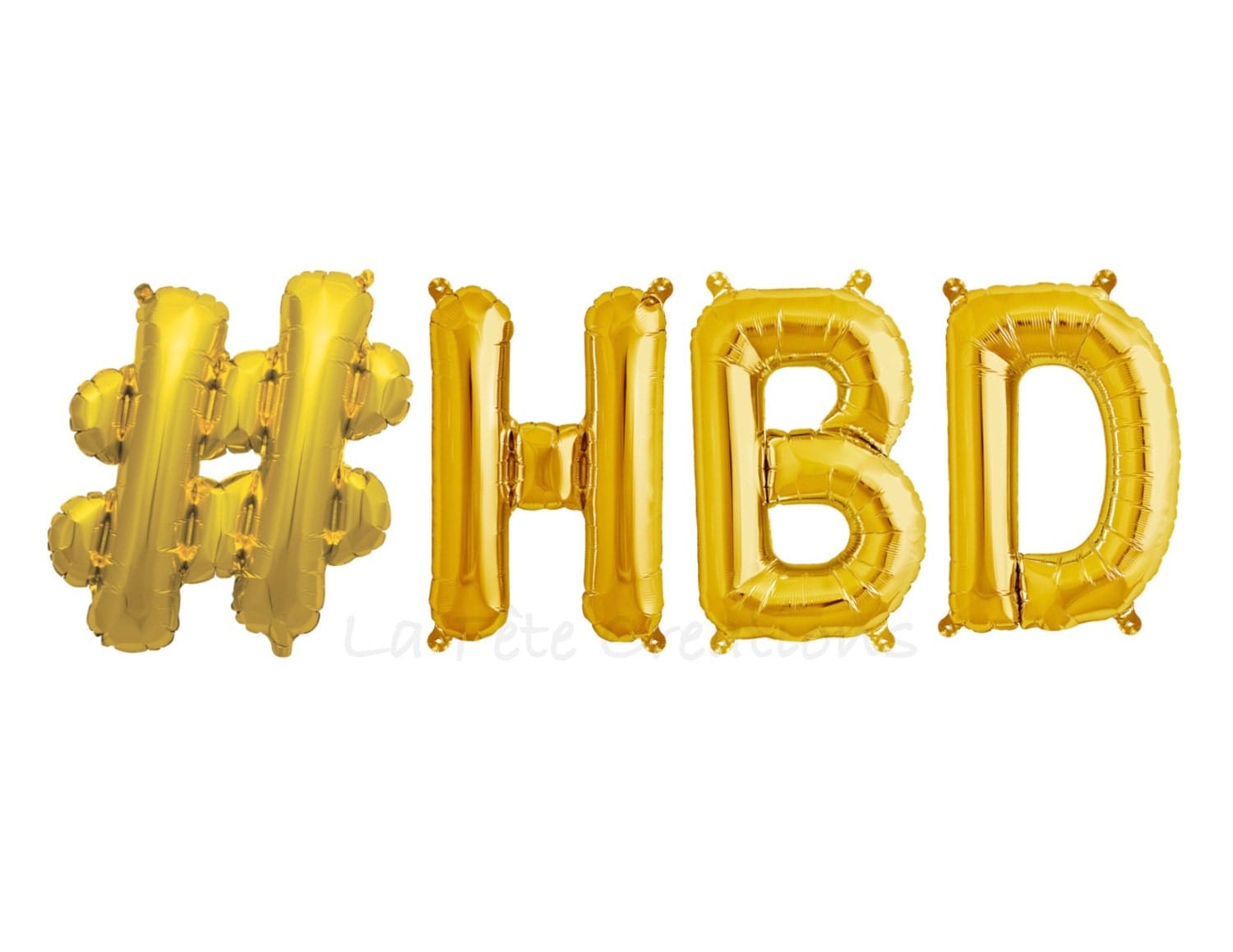 Hashtag HBD Balloon 16 Inch GOLD Or SILVER Foil Mylar Letter